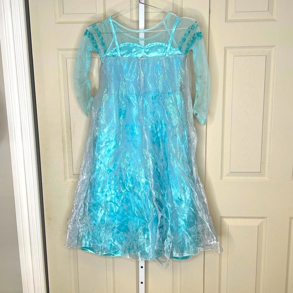 Elsa Disney Frozen Girls Halloween Princess Costume Dress 7-8y Blue - Picture 2 of 4
